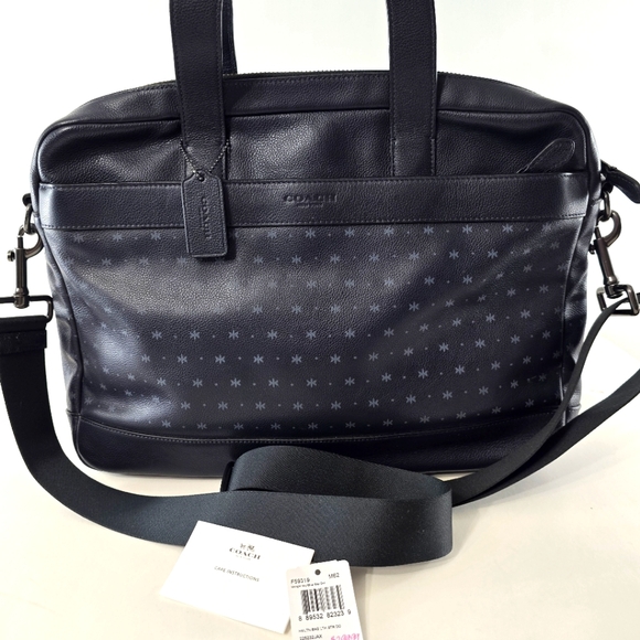 Coach Hamilton Leather Star Dot Laptop Portfolio Business Commuter Crossbody Bag - Picture 1 of 16